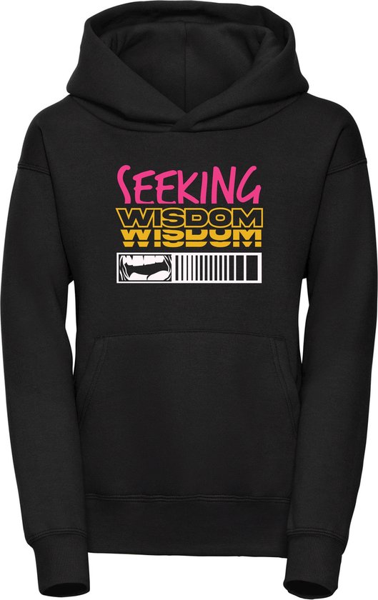 Hoodie - Sweater - Seeking Wisdom - XL - Hoodie zwart