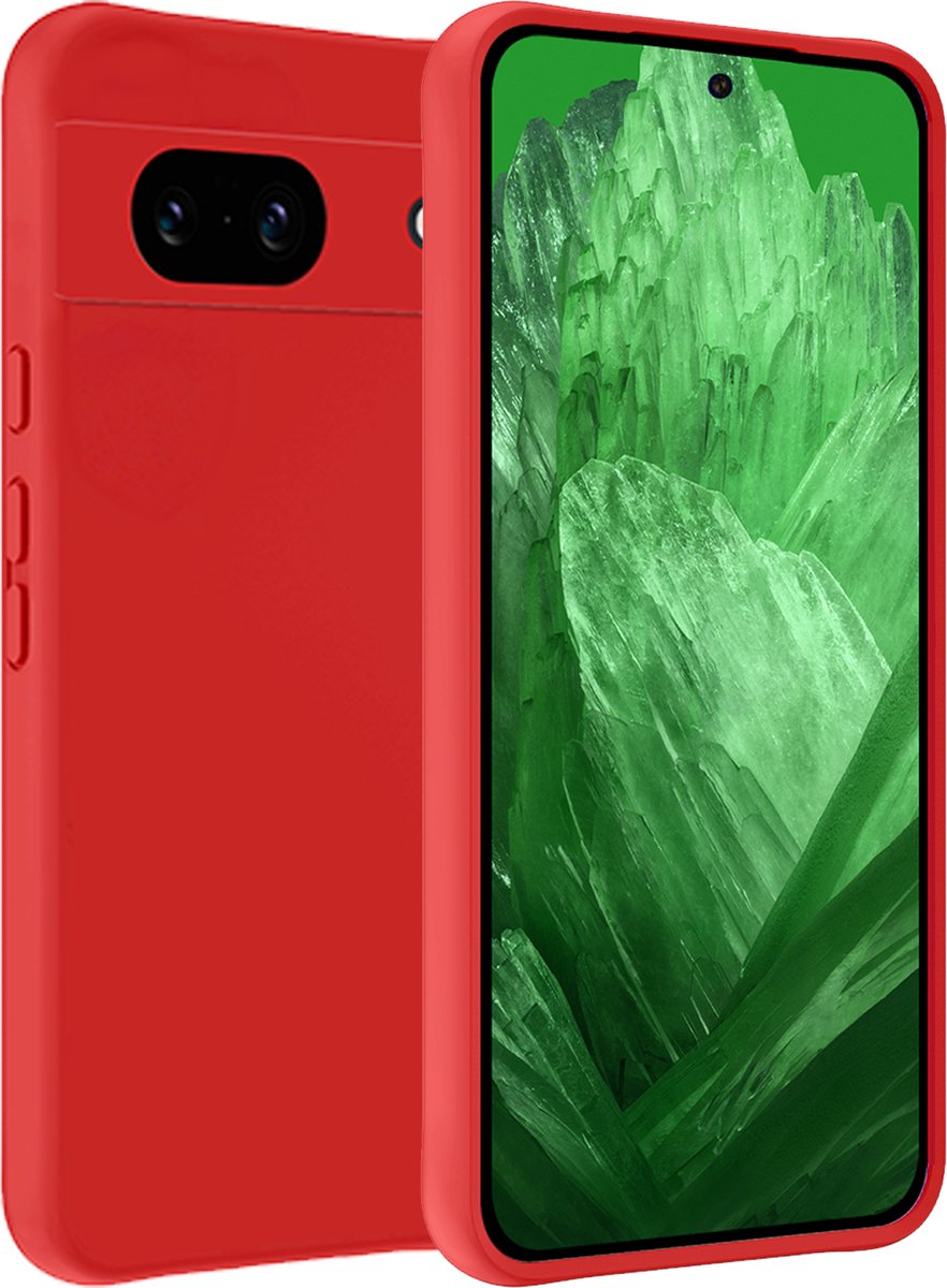 Hoesje Geschikt voor Google Pixel 8a - Sterk & Shockproof - Hoes Cover - Siliconen Case - Rood