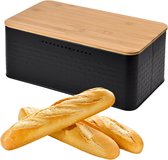 Zwarte metalen broodbak met snijplank - houdt voedsel langdurig vers - rechthoekige brooddoos voor keuken - 33 x 18 x 13,5 cm - housewarming cadeau Paar populaire zoekwoorden: keukenopslag, broodcontainer bread box