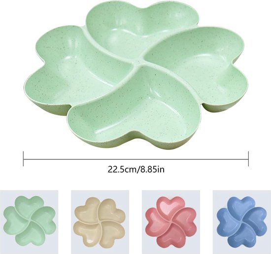 XUEHOU Snackborden Roze 2 Stuks - Ronde Snackschaal Met 5 Vakken Voor Feestjes