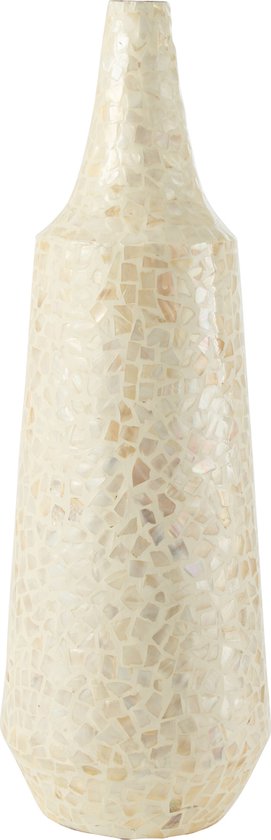 J-Line Vase Nuye Long Mosaique/Papier Ivoire