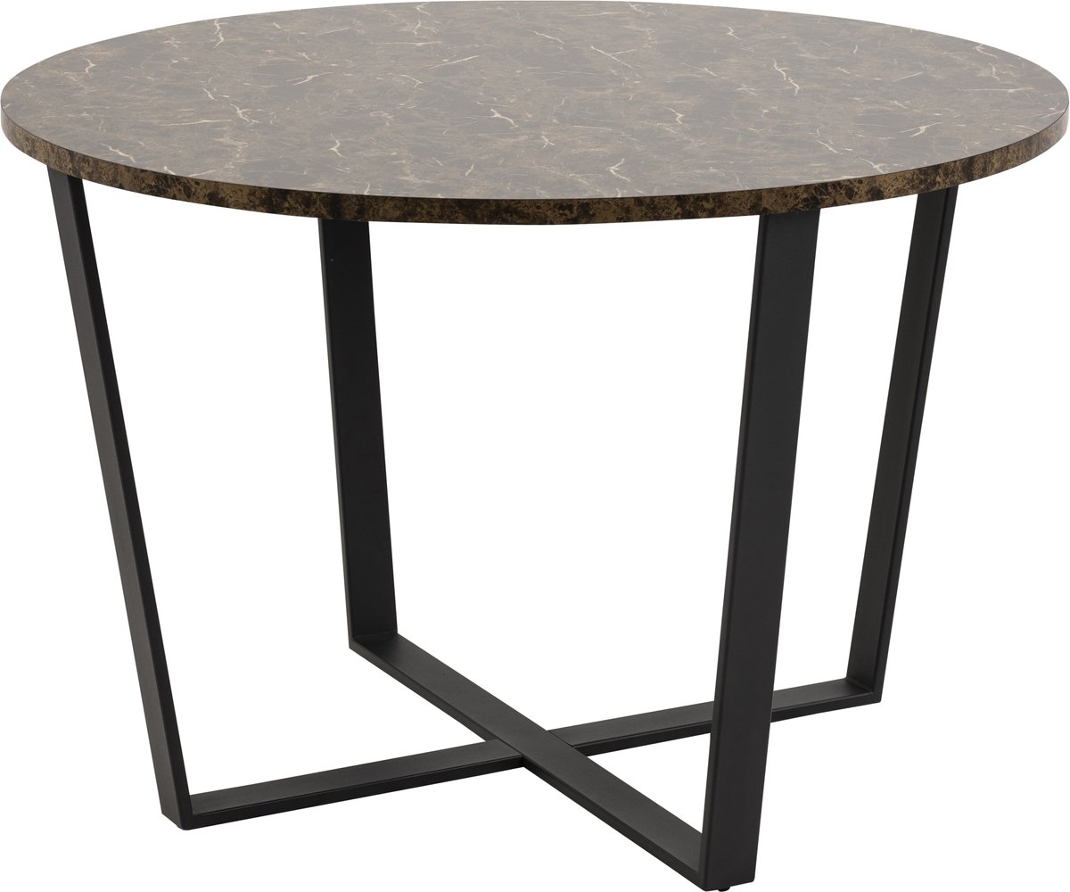 Amst eetkamertafel marmer print bruin.
