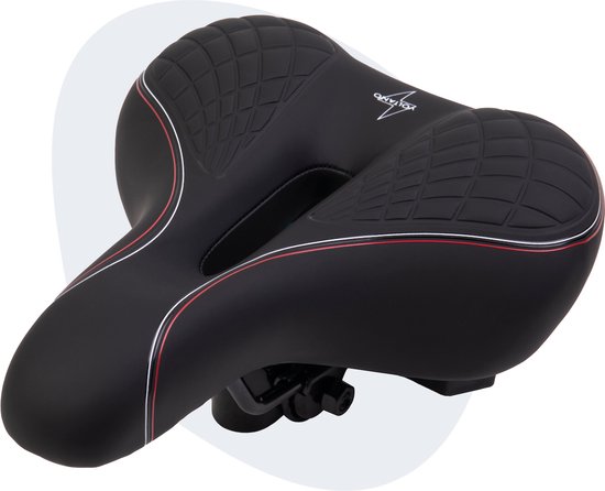 Voltano Zen Fietszadel Met Antislip Gelpads - Zwart / Rood - Uitsparing - Inclusief Zadelstrop - Unisex