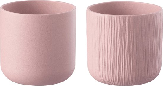 J-Line bloempot Gen - keramiek - roze - XL - Ø 20.50 cm - 2 stuks