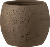 J-Line Cachepot Enya Ceramique Marron Medium