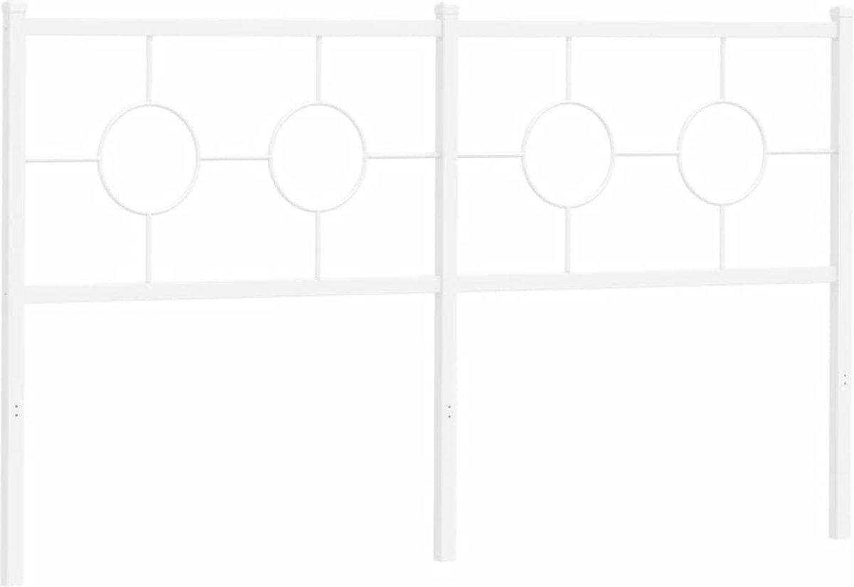 vidaXL - Vervangend - hoofdbord - 160 - cm - metaal - wit