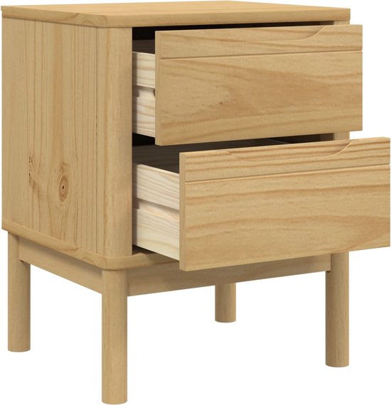 Table De Chevet OTTA En Pin Massif – 45x39x57 Cm – Brun Naturel