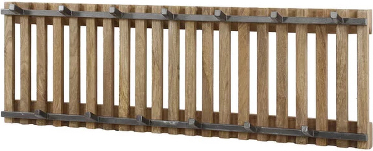 Kapstok Tweak Mango Hout Zandkleur 13 Haken 100cm