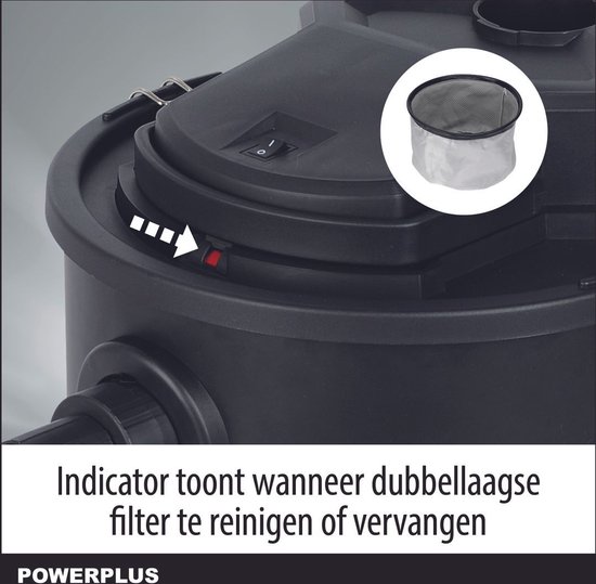 Powerplus elektrische aszuiger POWX308 - 1 200W as stofzuiger voor BBQ, kachel, brander - 20l tank - max. 60°