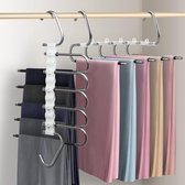 Ruimtebesparende Broekhangers - Opvouwbare Multi Hangers voor Kleding - 2 stuks (Zwart) kledinghangers