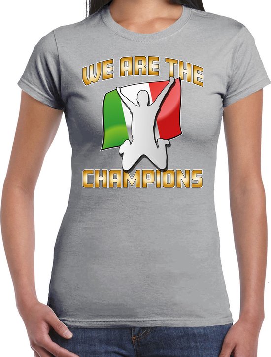 Bellatio Decorations Verkleed shirt voor dames - Italie - grijs - voetbal supporter - themafeest XL