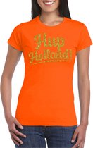 Bellatio Decorations Verkleed T-shirt voor dames - hup holland - oranje - EK/WK voetbal supporter L