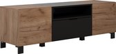 Trendteam- TV Meubel Tv-meubel Kendo | x 40 x 47 | 2 Deuren, 1 Klep, 2 Planken | Zwart / Eik - 144cm - Bruin; Zwart