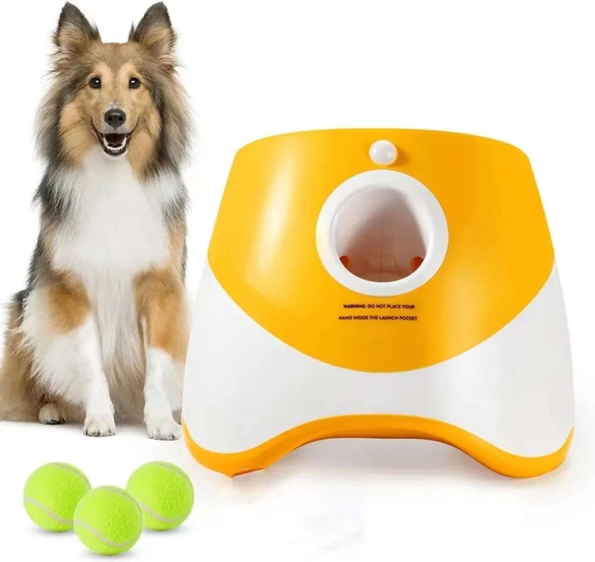 Automatische ballen werper – Honden ballen gooier – Jagen Speelgoed – Mini Tennis Gooien Flipperkast – Leuke Interactieve Worp Oplaadbare Katapult – inclusief 3 tennisballen