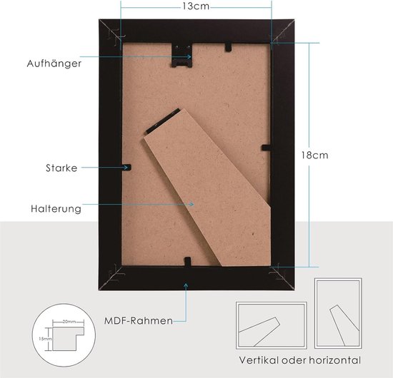 3-B Fotolijst JENA - wit - 13x18 - houten lijst, fotolijsten, portretlijst