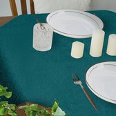 Tafelloper Lente, modern, afwasbaar, tafelloper, linnenlook, waterafstotend, voor eetkamer, party, vakantie, decoratie (blauwgroen, 110 x 140 cm)