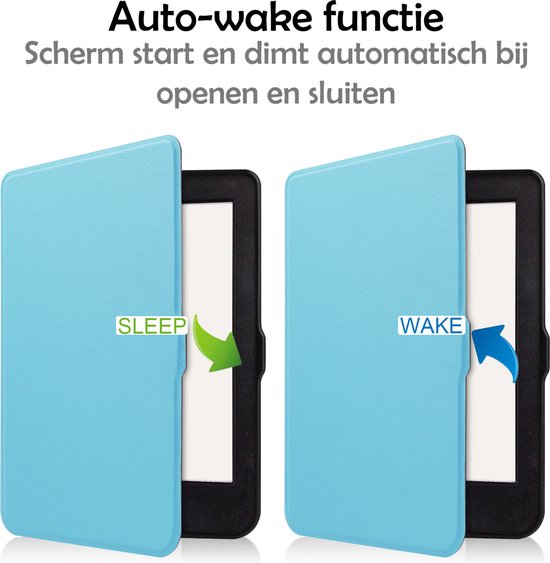 Hoesje Geschikt voor Kobo Nia Hoes Bescherm Hoesje Case Sleep Cover Met Screenprotector - Hoes Geschikt voor Kobo Nia Hoesje - Lichtblauw van i12Cover — afbeelding 3
