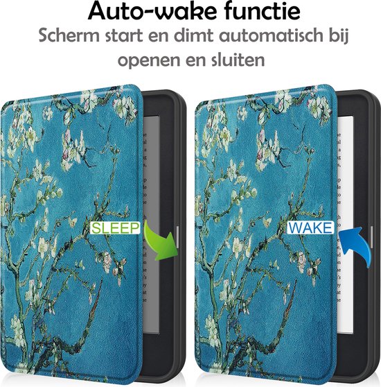 Hoesje Geschikt voor Kobo Clara 2E Hoes Bescherm Hoesje Case Sleep Cover Met Screenprotector - Hoes Geschikt voor Kobo Clara 2E Hoesje - Bloesem van Hoesje  — afbeelding 3
