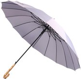 Bamboe Handvat Golf Paraplu Winddicht Automatische Open Houten Haak Paraplu met KS08 umbrella