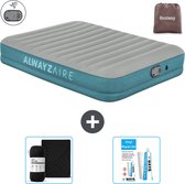 Matelas pneumatique Bestway Alwayszair - 2 Personnes -152 x 203 x 36 cm - Grijs/ Blauw - Pompe incluse - Hoeslaken et kit de réparation