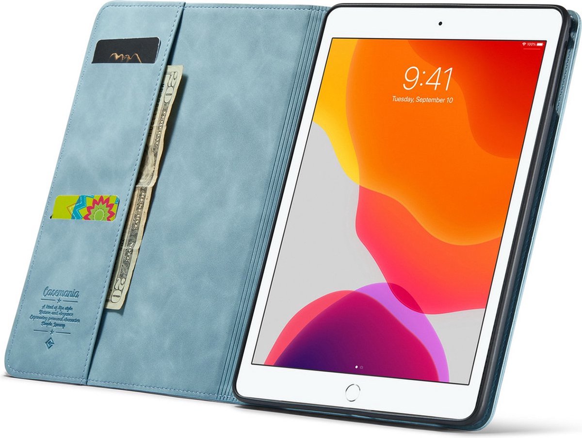 iPad Pro 9.7 Bookcase hoesje - CaseMania - Effen Aqua - Kunstleer