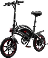DYU D3F Opvouwbare e-bike 250 Watt motorvermogen topsnelheid 25 km/u Fat tire 14’’ banden - geen gashendel