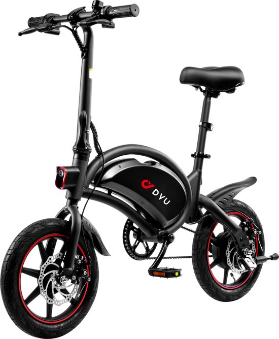 DYU D3F Opvouwbare e-bike 250 Watt motorvermogen topsnelheid 25 km/u Fat tire 14’’ banden - geen gashendel