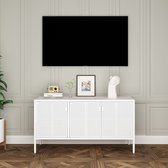 TV meubel Castelli 114x40x60 cm metaal met 3 deuren wit [en.casa]