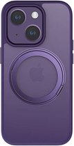 Casify adapté à iPhone 15 MagSafe Case avec béquille réglable à 360° - Violet foncé mat