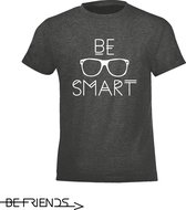 Be Friends T-Shirt - Be Smart - Kinderen - Grijs - Maat 4 jaar