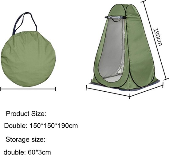 CNL Sight- Pop-UP Douchetent(150*150*190CM)- Voor 1-2 personen -met twee ramen- omkleedtent -Camping douche- toilettent -WC tent-Groen - CNL Sight
