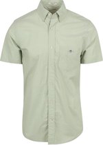 Gant - Overhemd Short Sleeve Lichtgroen - Heren - Maat L - Regular-fit