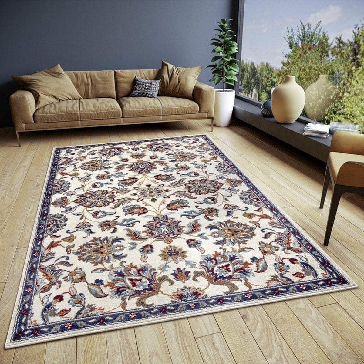 flycarpets Klassiek Vloerkleed - Caracci - Crème / Multi - 200x280 cm Creme