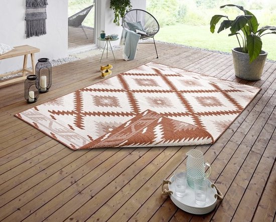 Flycarpets Omkeerbaar Vloerkleed - Binnen & Buitenkleed Malibu- Cayenne - 160x230 cm