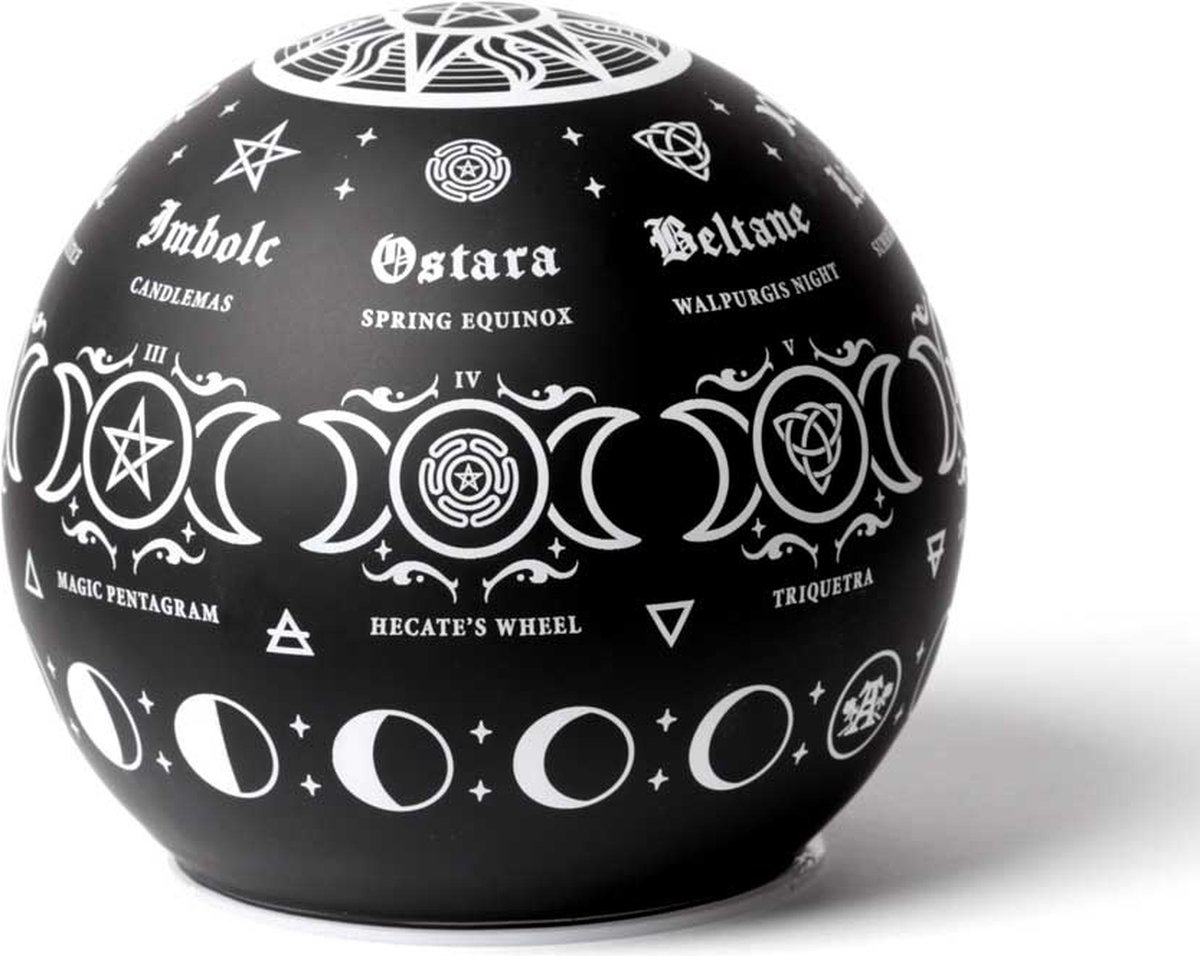 Alchemy - Pagan Calendar Globe Light Tafellamp - Zwart