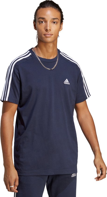 adidas Sportswear Essentials Single Jersey 3-Stripes T-shirt - Heren - Blauw- 3XL