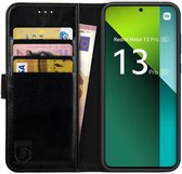 Rosso Element Book Case Wallet Hoesje Geschikt voor Xiaomi Redmi Note 13 Pro 5G / Poco X6 | Portemonnee | 3 Pasjes | Magneetsluiting | Stand Functie | Zwart