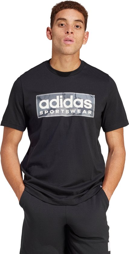 adidas Sportswear Camo Linear Graphic T-shirt - Heren - Zwart- L