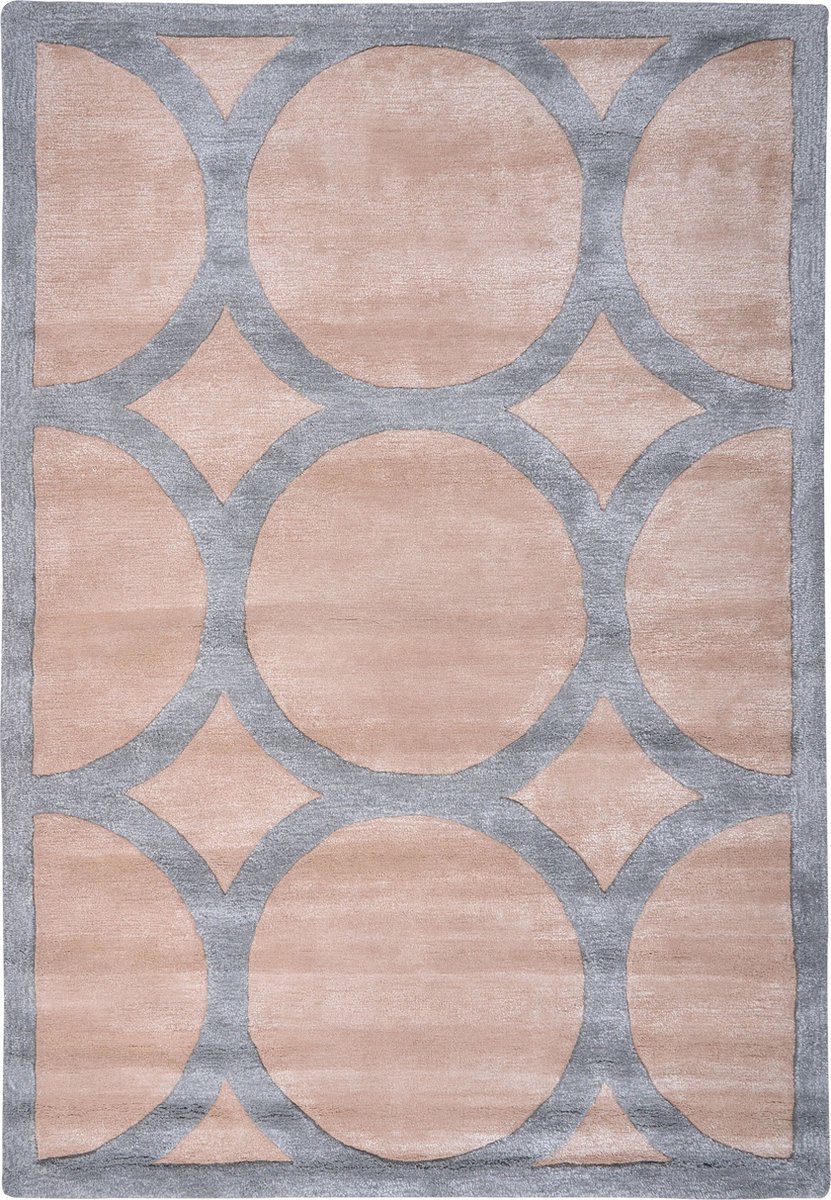 Beliani MALAN - Vloerkleed - Zandbeige - 160 x 230 cm - Viscose Grijs