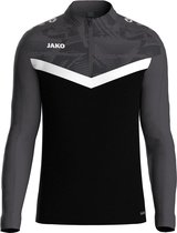 Jako Iconic Ziptop Kinderen - Zwart / Antraciet | Maat: 152