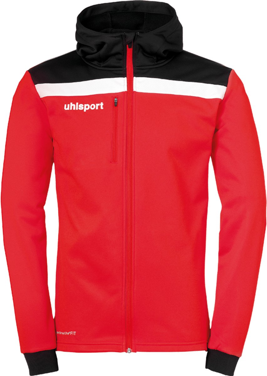 Uhlsport Offense 23 Trainingsjack Met Capuchon Heren - Rood / Zwart / Wit | Maat: M