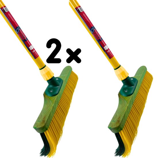 Foto: Synx tools set van 2 stuks klauwbezem 35cm bezems bezemhouder bezem buiten straatbezem krallenbezem telescopische steel 70 140cm