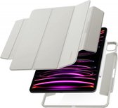Spigen AirSkin Pro Hoes Geschikt voor iPad Pro 12.9 (2022/2021) - Book Case met Standaard - Sleep/Wake Functie - Magnetisch Afneembare Cover - Grijs