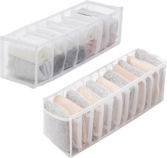o'secret Garderobeorganizer, set van 2 kledingopslag voor jeans, broeken, T-shirts, ondergoed, kastorganizer, lade-organizer