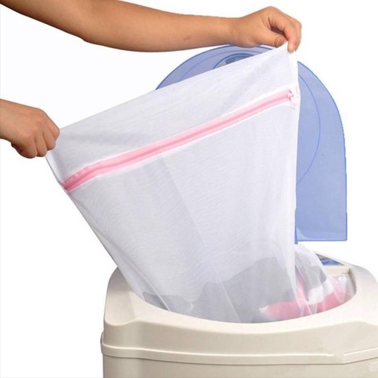 *** 2x Grote Waszak Met Rits - Waszak - Lingeriezak - Lingerie Wassen - Voorzichtig Wassen - Met ritssluiting - Zak voor in wasmachine - Maat L - 50X60CM - van Heble® ***