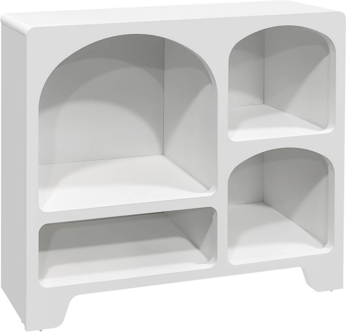 sweeek - Dressoir met 4 vakken houtdecor organisch asymmetrisch kastje 90cm - thessa