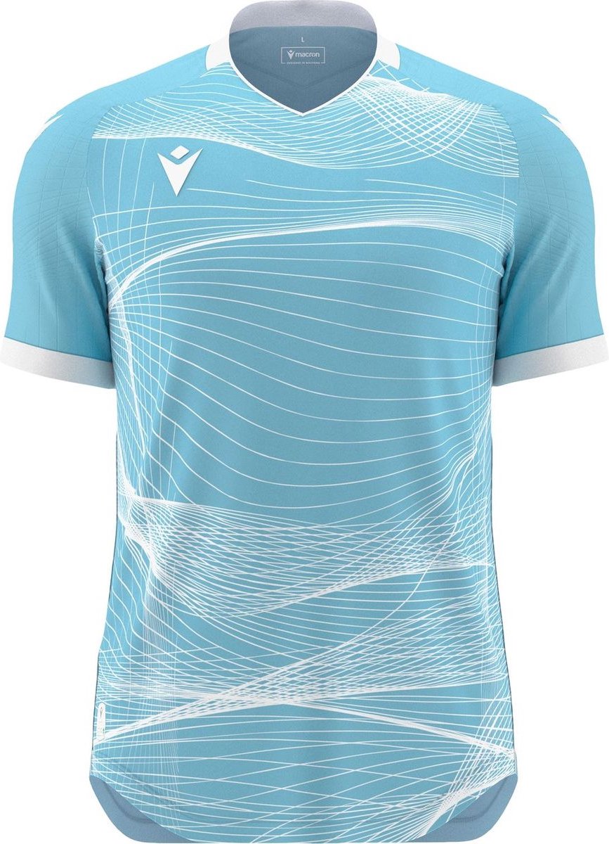 Macron Wyvern Eco Shirt Korte Mouw Heren - Columbia / Wit | Maat: M
