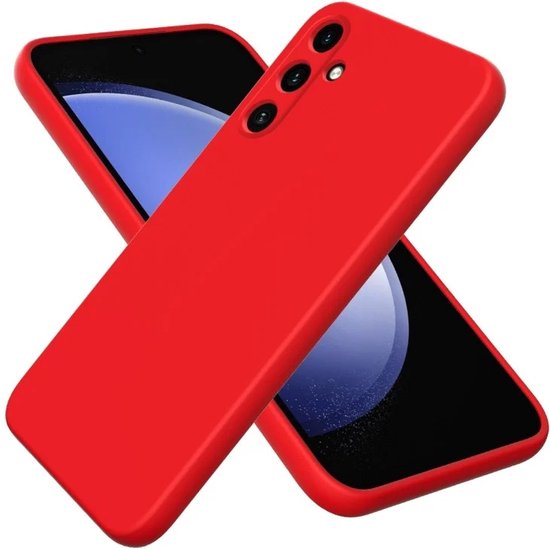 Coque Solid Convient pour : Samsung Galaxy A34 4G & 5G Soft Touch Silicone Liquide Caoutchouc TPU Flexible - Rouge