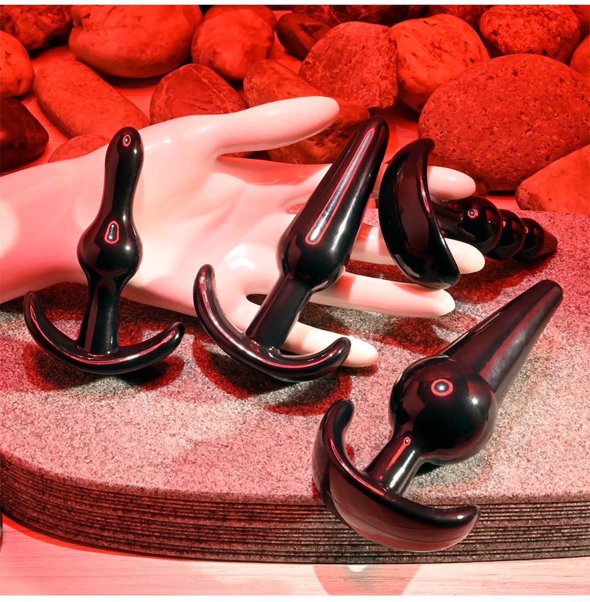 Goedkoopste Buttplugset 4 Stuks Zwart