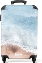 NoBoringSuitcases.com - Strand koffer blauw - Past binnen 55x40x20 cm en 55x35x25 cm - Harde trolley handbagage reistassen - Valiezen met wieltjes volwassenen - Koffertje TSA slot - Blauwe reiskoffer op wielen - Rolkoffer cabine valies lichtgewicht